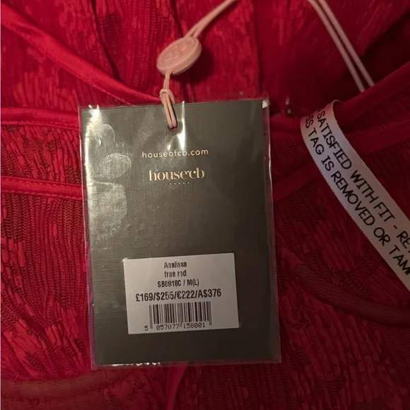 (NEW) House of CB Analissa Scarlet Lace Corset Dress – NWT - Picture 3 of 10